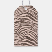 Blush Chocolate Brown Cream Zebra Glitter Cadeaulabel (Achterkant)