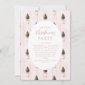 Blush Christmas Tree Stripe Kaart (Voorkant)