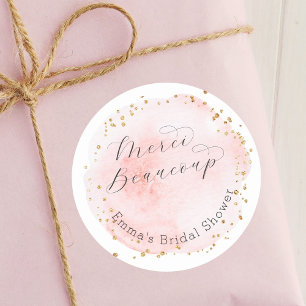 Blush Circle Merci Beaucoup Vrijgezellenfeest Ronde Sticker