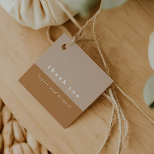 Blush Color Block Favor Tags Bedankjes Labels