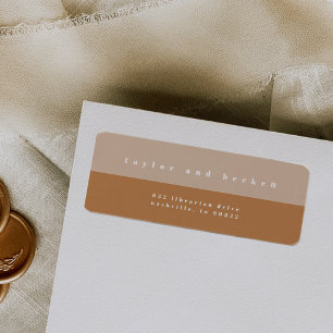 Blush Color Block Return-adreslabels Etiket
