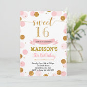 Blush confetti 16e anniversaire invitation (Debout devant)