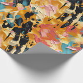 Blush Coral Aqua Gold Abstract Cadeaupapier (Hoek)