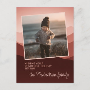  Blush Coral Pink Abstracte Seizoenen Groeten Briefkaart