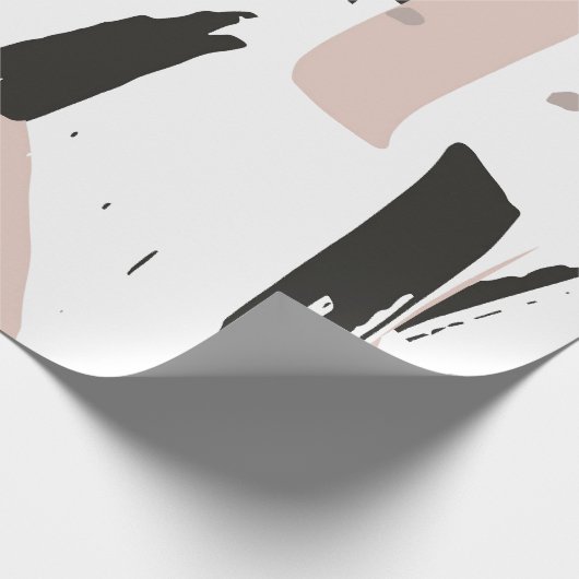 Blush Crash Modern Abstracte penseelstreken Cadeaupapier (Hoek)