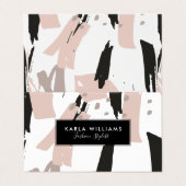 Blush Crash Moderne BrushStrokes Compositie Visitekaartjes (Buitenkant ongevouwen)