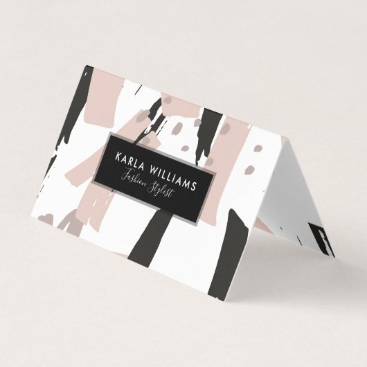 Blush Crash Moderne BrushStrokes Compositie Visitekaartjes (Voorkant)