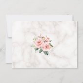 Blush Cream Bloem Goud Glitter Marmer Bruiloft Save The Date (Achterkant)