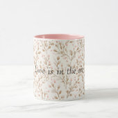 Blush Cream Flowers Romantic Love Mok (Midden)