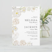 Blush & Cream Waterverf Rozen Klassieke bruiloft Kaart (Staand voorkant)