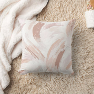 Blush Cream Witte Abstracte Kerst Kussen