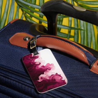 Blush Crimson Vloeibare Golven Bagagelabel