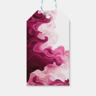 Blush Crimson Vloeibare Golven Cadeaulabel