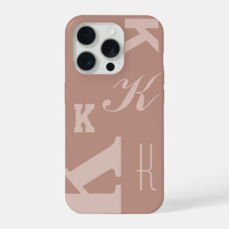 Blush Custom Initiaal, Kies Uw Letter Monogram iPhone 15 Pro Hoesje