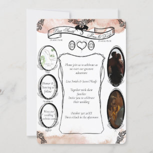 Blush D20 tablet RPG Fantasy Dice Wedding Kaart