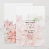 Blush Dahlias Floral Faire-part de mariage (Devant / Derrière)