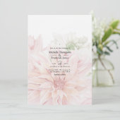 Blush Dahlias Floral Faire-part de mariage (Debout devant)