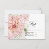 Blush Dahlias Floral Wedding RSVP (Devant)