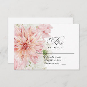 Blush Dahlias Floral Wedding RSVP