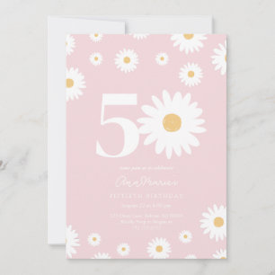 Blush Daisy 50ste verjaardag uitnodiging