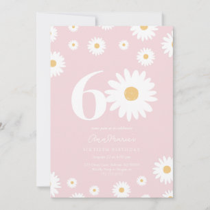 Blush Daisy 60ste verjaardag uitnodiging