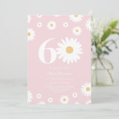 Blush Daisy 60th Birthday Invitation (Debout devant)