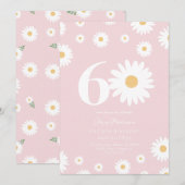 Blush Daisy 60th Birthday Invitation (Devant / Derrière)