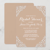 Blush Damask Élégante douche nuptiale Invitation (Devant / Derrière)