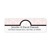 Blush Damask Monogram Wedding Invitation Labels (Voorkant)