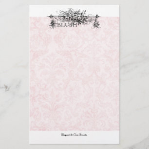 Blush Damask Stationery Packaging Briefpapier
