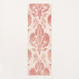 Blush Damask Watercolor Floral Vintage Pattern Yogamat
