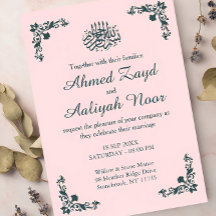 Blush & Dark Gray Subtle Islamic Wedding