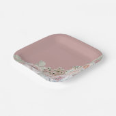 Blush Delicate waterverf bloem palepink Verjaardag Papieren Bordje (Gebogen)