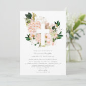 Blush Dew Baptism Christening Invitation (Debout devant)