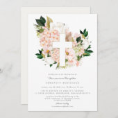 Blush Dew Baptism Christening Invitation (Devant / Derrière)