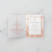 Blush Diamond Roos Gold Script Baby shower gevouwe (Binnen)