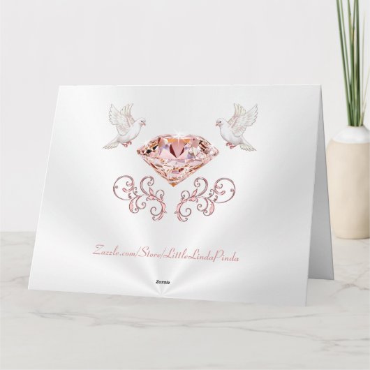 Blush Diamonds en parellen, Kaart met groot huweli (Achterkant)