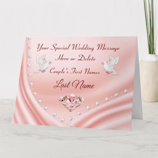 Blush Diamonds en parellen, Kaart met groot huweli (Voorkant)