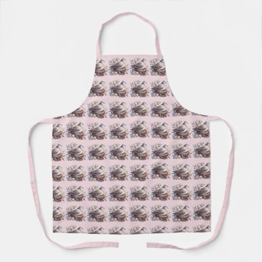 Blush Dove Nest met bloemen en olijftakken Schort (Voorkant)