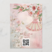 Blush Dress QR Code Trouwen Informatiekaartje (Achterkant)