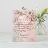 Blush Dress QR Code Trouwen Informatiekaartje (Staand voorkant)