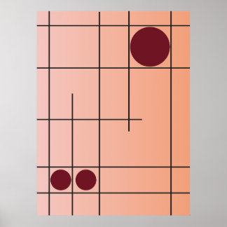 Blush Drift No. 1 Roze en Bourgondië Geometrische  Poster
