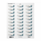 BLUSH DUSKY BLUE MOUNTAINS PINE ÉTIQUETTE DE ADRES (Feuille entière)