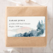 BLUSH DUSKY BLUE MOUNTAINS PINE ÉTIQUETTE DE ADRES (En situation)