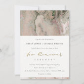 BLUSH DUSKY ROSE GOLD AGATE VOW RENEWAL INVITATION (Devant)