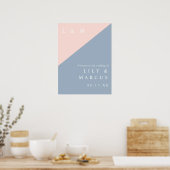 Blush Dusty Blue Élégante Affiche de bienvenue de  (Cuisine)