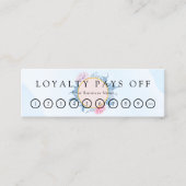 Blush Dusty Blue Waterverf Loyalty Punch Card (Voorkant)