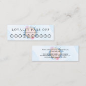 Blush Dusty Blue Waterverf Loyalty Punch Card (Voorkant / Achterkant)