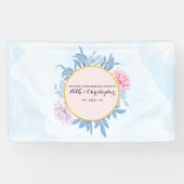 Blush Dusty Blue Waterverf Rehearsal Dinner Spandoek (Horizontaal)