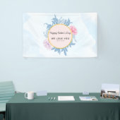 Blush Dusty Blue Waterverf Succulent Fathers Day Spandoek (Beurs)
